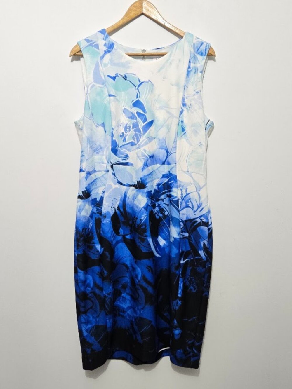 Calvin Klein Womens Sleeveless Knee Length Stretch Sheath Dress Size 14 Office